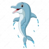 Мультфильм счастливый синий дельфин прыжки | Премиум векторы